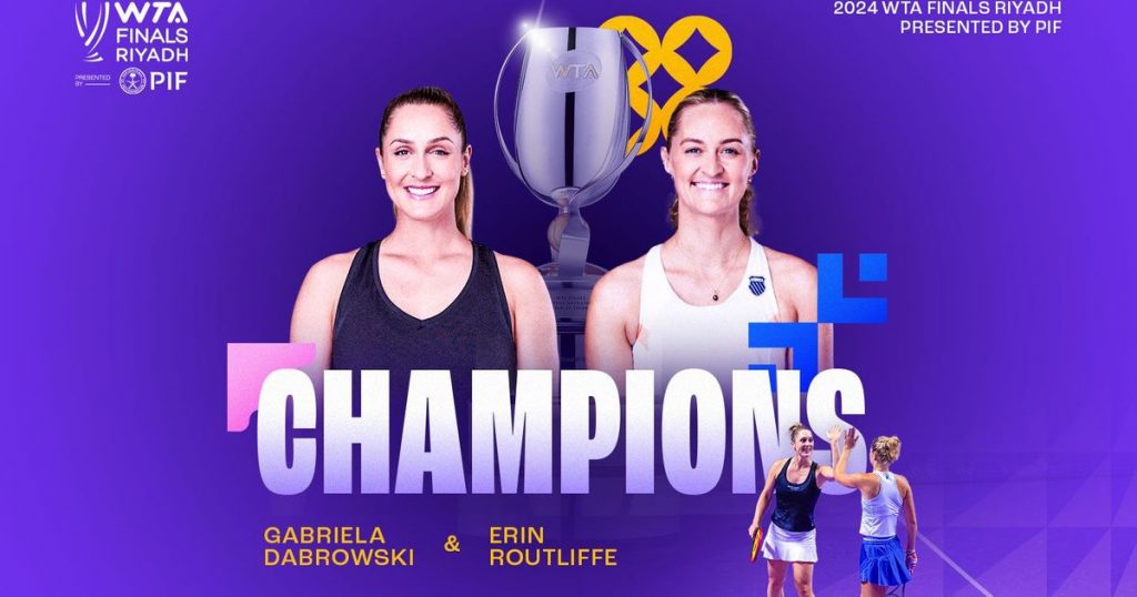 Dabrowski and Routliffe avenge Wimbledon loss to win WTA Finals Riyadh